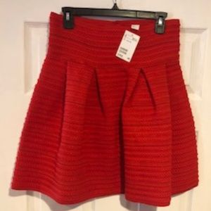 Red high waisted skirt